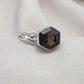 Smoky Quartz Hexagon Ring: 925 Sterling Silver Twisted Band