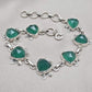 Green Onyx Bracelet 925 Sterling Silver Statement Gemstone Bracelet
