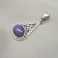 Handmade Charoite 925 Sterling Silver Pendant: Purple Gemstone Boho Necklace