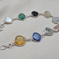 Multi Gemstone Bracelet 925 Sterling Silver Colorful Statement Bracelet