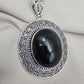 925 Sterling Silver Natural Black Onyx Silver Pendant Oval Cabochon Handmade Gemstone Jewelry