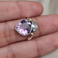Amethyst Teardrop Ring: 925 Sterling Silver, Gold Shell Motif