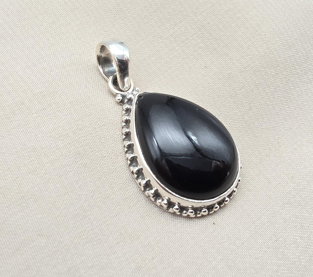 Black Onyx 925 Sterling Silver Pendant Protection Gemstone Necklace Healing Crystal Jewelry Gift