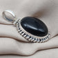 Handmade Black Onyx 925 Sterling Silver Pendant: Protection Amulet