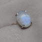Rainbow Moonstone Ring: 925 Sterling Silver, Handmade Boho Jewelry june birthstone