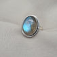 Labradorite Ring 925 Sterling Silver Natural Blue Flash Gemstone Ring Boho Statement Jewelry