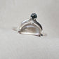 Mother of Pearl Doublet  Ring 925 Sterling Silver Dual Stone Moss Agate Statement Ring