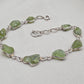 925 Sterling Silver Raw Peridot Bracelet Natural Green Gemstone Link Bracelet Handmade Boho Jewelry