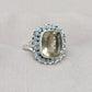 Lemon Quartz Sterling Silver Ring: Cushion Cut Cocktail Statement Jewelry