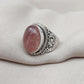Strawberry Quartz 925 Sterling Silver Ring: Handmade Boho Gemstone Jewelry