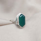 Green Onyx Hexagon Ring: 925 Sterling Silver, Handmade Jewelry