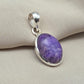 925 Sterling Silver Charoite Pendant: Purple Gemstone Necklace Handmade Jewelry