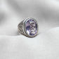 Amethyst Plaster Ring: Handmade 925 Sterling Silver Statement Jewelry