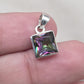 Mystic Topaz Pendant: 925 Sterling Silver Jewelry Handmade Square Gemstone Necklace Gift for Her