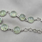 925 Sterling Silver Prehnite Cabochon Link Bracelet Handmade Gemstone Jewelry Gift for Her