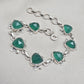Green Onyx Bracelet 925 Sterling Silver Statement Gemstone Bracelet