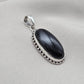 Black Onyx Pendant: 925 Sterling Silver Oval Gemstone Necklace Protection Jewelry Healing Crystal Gift