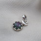 925 Sterling Silver Ruby Zoisite Pendant Natural Round Cabochon Gemstone Floral Necklace Charm