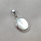 Mother of Pearl 925 Sterling Silver Pendant Oval Necklace, Calming Shell Jewelry