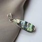 925 Sterling Silver Abalone Shell Teardrop Pendant Natural Pendant Handmade Jewelry