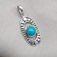 Turquoise Sterling Silver Pendant: Handmade Boho Tribal Necklace