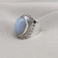 Blue Lace Agate Ring: Sterling Silver Boho Statement Ring