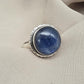 Handmade Teardrop Kyanite Sterling Silver Ring: Boho Filigree