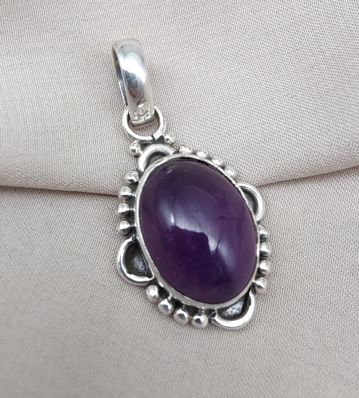 Natural Amethyst 925 Sterling Silver Pendant, February Birthstone Jewelry