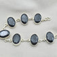 Black Onyx 925 Sterling Silver Faceted Oval Stone Link Bracelet Handmade Jewelry