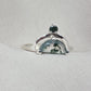 Moss Agate Ring 925 Silver Dual Stone Statement Ring Nature Gemstone