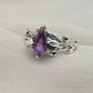 925 SOLID STERLING SILVER NATURAL AMETHYST GEMSTONE HANDMADE RING, BRIDAL RING ALL SIZES AVAILABLE