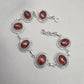 Amber 925 Sterling Silver Bracelet Oval Cabochon Adjustable Bracelet Handmade Gemstone Gift for Her