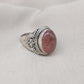 Strawberry Quartz 925 Sterling Silver Ring: Handmade Boho Gemstone Jewelry
