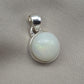 Natural White Opal Round Pendant 925 Sterling Silver Handmade Cabochon Gemstone Jewelry