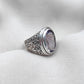 Amethyst Plaster Ring: Handmade 925 Sterling Silver Statement Jewelry