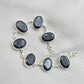 Black Onyx 925 Sterling Silver Faceted Oval Stone Link Bracelet Handmade Jewelry