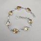 Citrine 925 Sterling Silver Pear Shape Faceted Yellow Gemstone Link Bracelet Handmade Boho Jewelry