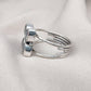 Rainbow Moonstone Floral Cluster Ring: Handmade 925 Sterling Silver