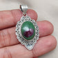 Ruby Zoisite 925 Sterling Silver Pendant: Handmade Chakra Healing Necklace