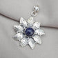 Lapis Lazuli Pendant: 925 Sterling Silver Floral Filigree Necklace