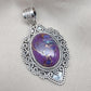 Purple Copper Turquoise Pendant: Sterling Silver Boho Healing Necklace