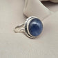 Handmade Teardrop Kyanite Sterling Silver Ring: Boho Filigree