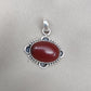 Red Onyx Silver Pendant: 925 Sterling, Handmade Boho Statement Necklace