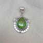 Green Copper Turquoise Pendant Necklace: 925 Sterling Silver Boho Jewelry