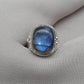 Blue Flash Labradorite 925 Sterling Silver Ring: Handmade Boho Gemstone Jewelry