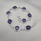 Amethyst 925 Sterling Silver Bracelet Natural Purple Gemstone Handmade