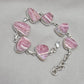 Rhodochrosite Bracelet 925 Sterling Silver Pink Statement Jewelry Wedding Gift
