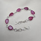 Ruby 925 Sterling Silver Bracelet Natural Handmade July Birthstone Jewelry