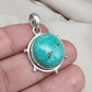 Tibetan Turquoise Pendant Necklace: 925 Silver Boho Healing Jewelry