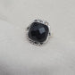 925 Sterling Silver Black Onyx Ring Cushion Cut Natural Gemstone Handmade Vintage Style Gift